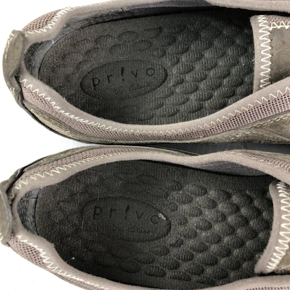 Privo by Clarks Women's Size 8M Brown Suede Low Top Lace Up Sneakers Shoes